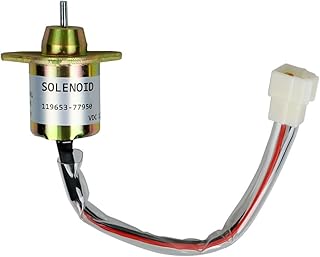 119653-77950 12VDC Fuel Shut Off Solenoid Compatible with JD 790 990 2020 2030 2030A 2210 Yanmar 3TNE84 3TNE88 3TNV70 3TNV76 Engine Replace 1503ES-12S5SUC5S