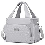 Artelaris Lunch Bag for Women, Insulated Lunch Box for Work, Large Leakproof Cooler Purse with Side Pockets & Removable Shoulder Strap Women's Lunch Tote Bag for Picnic Beach Cute Lunch Bags (Gray)