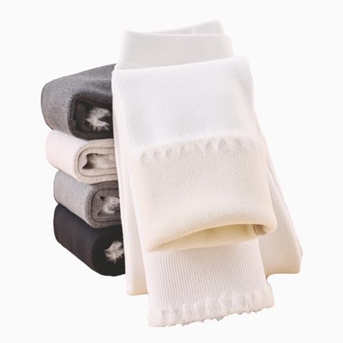 Baby Girls' Fleece Lined Leggings Toddler Winter Thermal Full Length Pants Thick Warm Cotton Solid Tights for Kids