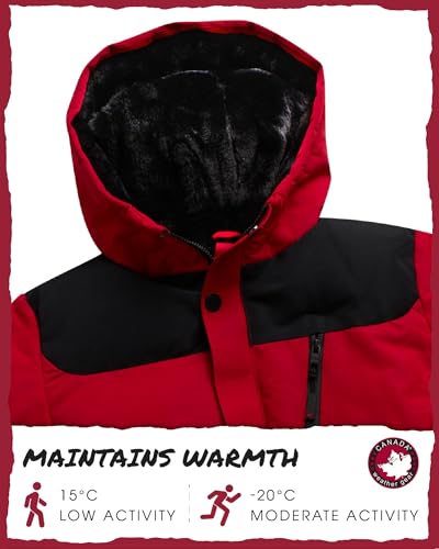 Image of CANADA WEATHER GEAR Boys' Puffer Jacket - Insulated Winter Nylon with Faux Fur Lining - Outerwear Ski Jackets for Boys (8-20)