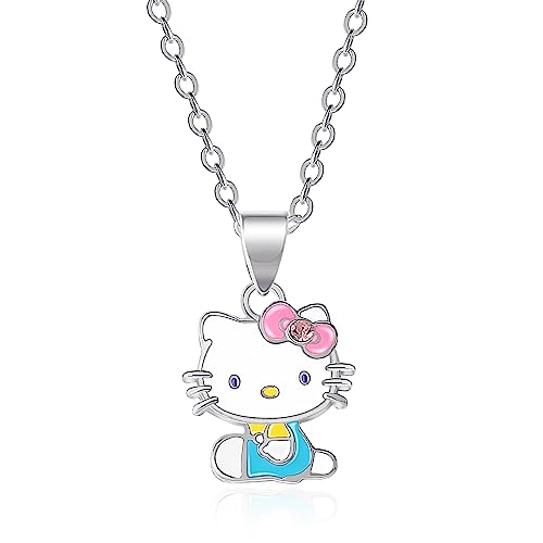 Sanrio Hello Kitty Pendant Necklace 18" - Silver Plated Brass