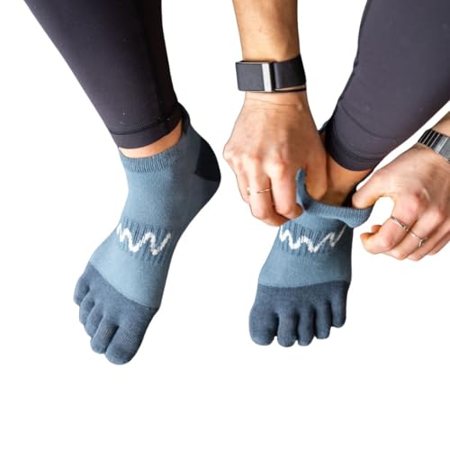 Toe Socks Unisex | Low Ankle Cut 5 Finger Cotton Mesh Wicking Athletic Style | 1 Pack4