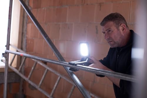 Brennenstuhl klemmbarer LED Arbeitsstrahler CL 1050 MA (10W, 950lm, IP65, Akku LED Arbeitsleuchte mit Neigungswinkel, USB, Powerbank, Engineered in Germany)