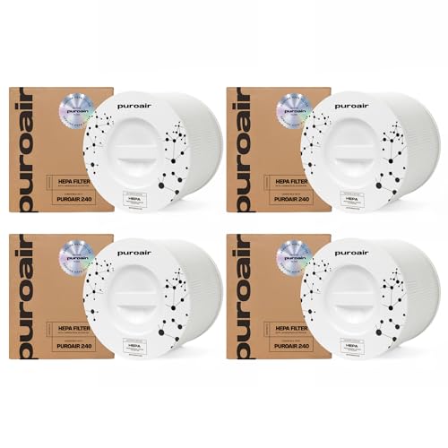 PuroAir 240 Replacement Filter - Genuine Puro Air 240 Filter Replacement - Official PuroAir Air Purifier HEPA Filter with CarbonTech Filters 99.9% of Pollen, Dust, Pet Dander, Smoke, Odors (4PK)