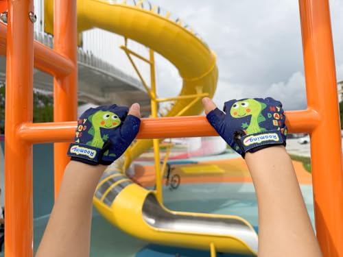 Image of Kids Half-Finger Climbing Gloves for Age 1-10 Boys and Girls Monkey Bars Biking, Good Grip Control Gloves for Gymnastics Scooter Balance Boards Outdoor Sports