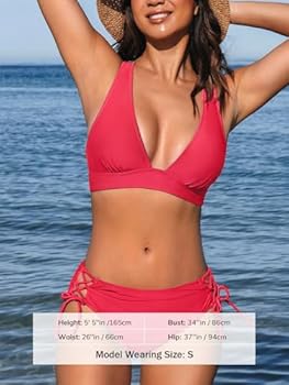 CUPSHE Bikiniset voor dames, tweedelig zwempak, V-hals, driehoekige top, brede bandjes, gekruiste rug, vetersluiting, halfhoge taille, Zwart, S CUPSHE Bikiniset voor dames, tweedelig zwempak, V-hals, driehoekige top, brede bandjes, gekruiste rug, vetersluiting, halfhoge taille, Zwart, S
