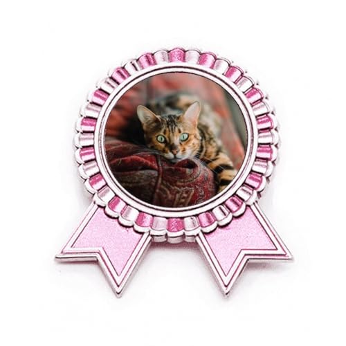 Broche rose chat avec œil vert en métal M pour célébrer le lien unique avec votre animal