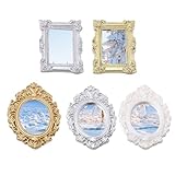 Décor tridimensionnel : Fabriqué en cinq pièces aux proportions équilibrées, ce miroir vintage pour maison de s'encastre facilement sur les ou les meubles. Il apporte de la profondeur visuelle aux environnements miniatures et soutient des configurations décoratives dynamiques pour des scénarios de jeu captivants.