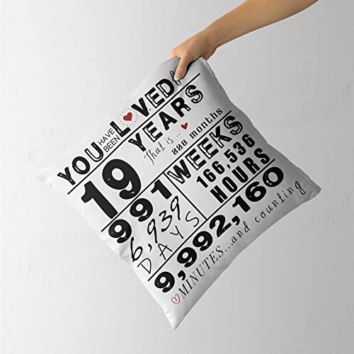 19Th Birthday Gifts For Girls - Best Gifts For 19 Year Old Girls Throw Pillow Covers 18"X18" -Gifts For 19 Year Old Girl - Teen Girls Gifts For 19 Year Old Girl -19 Year Old Girl Gift Ideas Bday Decor #TOP2