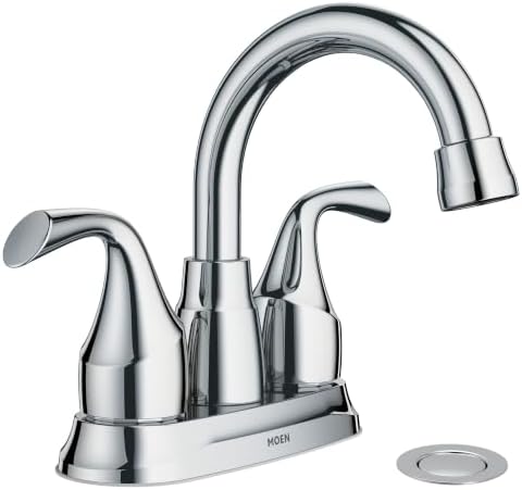 Moen Idora Chrome Two-Handle Centerset Bathroom Sink Faucet with ...
