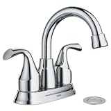 Moen Idora Chrome Two-Handle Centerset Bathroom Sink Faucet with Drain Assembly, 84115
