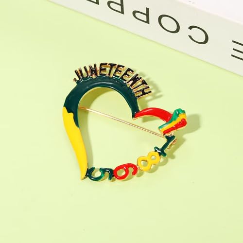 Image of African Brooches Africa Map Black Women Fist Heart Afro Brooch Pins Colorful Enamel 1865Juneteenth Black History Month Lapel Pins for Women