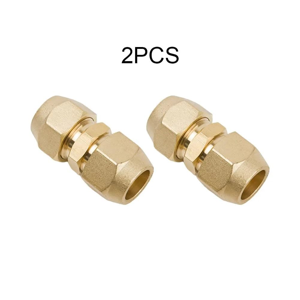 Acoplador de unión de tubo 2 juntas de tubería cobre, junta abocardada conexión rápida 5/8 pulgadas, conector extensión CA 1/2 pulgada(1/2inch)