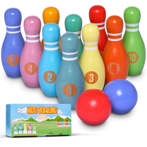 Pink Papaya Jeu de quilles pour Enfants, Set Bowling Enfants de 12 Pièces pour Garçon & Fille, Jouets d'Intérieur et d'Extérieur, Éduque et Stimule Votre...