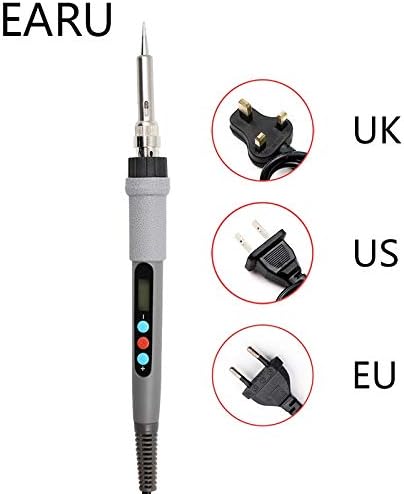 Soldering 60W LCD Display Electric Soldering Irons Temperature Adjustable Thermostat Electric Iron Handle Heat Pencil US EU UK 110V 220V - (Power: 60W, Plug Type: EU)