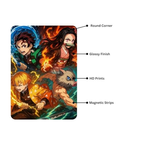 Image of Zesta Bathroom Decor Items Washroom Decor Tin Sign | Aesthetic Posters Wall Poster for Bedroom | Magnetic Cafe Decoration Items / Restaurant Decorations Items | Quirky Home Decor Bar Accent (Demon Slayer((2))