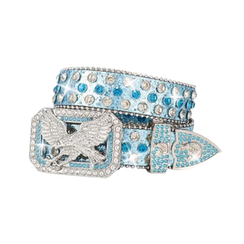 Ceinture en strass cowboy avec boucle gothique amovible pour jean