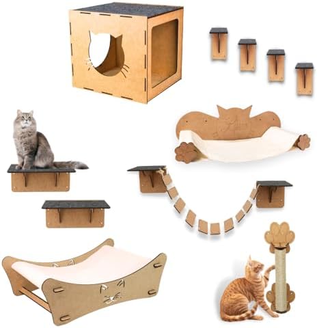 Mondo Box Melhor Kit Playground para Gatos - 11 Peças com MDF Ref...