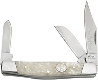 Vista 1 de Rite Edge Cuchillo de Bolsillo Stockman de 4" – Cuchillo Plegable de 3 Hojas con Cuchillas de Acero Inoxidable y Mango de Perla Blanca – Cuchillos