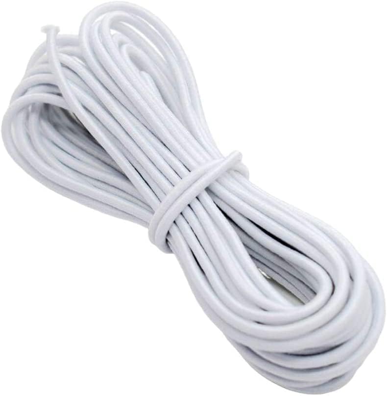 Round Elastic Cord 1.5mm 10m White - Strong Stretchy Elastic String & Bracelet String for Bracelet Making, Beading, Dolls, Journals, Hats - White Elastic for Sewing, Crafts & Jewellery โ image 1