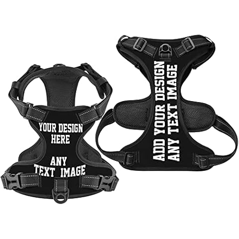 Personalised No-Pull Dog Harness with Your Text Image Custom Front Clip Dog Harness Waterproof for Small Large Dog Cover