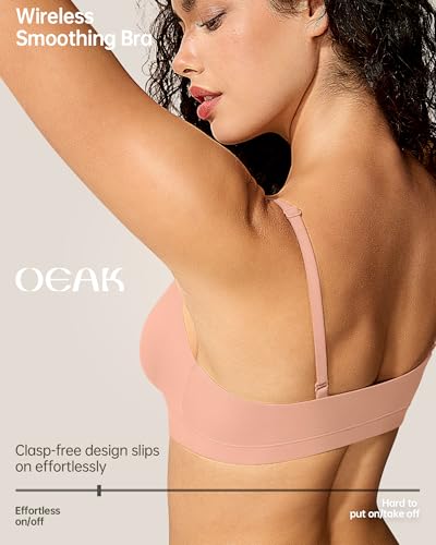 Image of OEAK Women Triangle Unlined Bra Wireless Pull On Plunge Bras