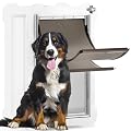 MIAOTONG Large Dog Door,Upgraded Sealing Dog Door for Wall, Double Flap Doggy Door,Steel Frame and Telescoping Tunnel Dog Doors and Cat Doors(Pets Up to 100 Lb) -Large