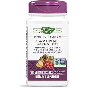 Nature’s Way Cayenne Extra Hot, 100 Capsules (Pack of 2)