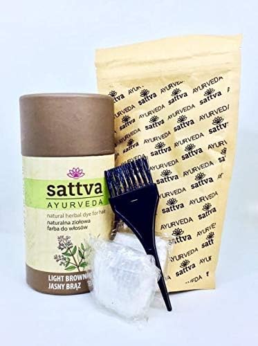 SATTVA_Natural Herbal Dye for Hair naturalna zio³owa farba do w³osów Light Brown 150g