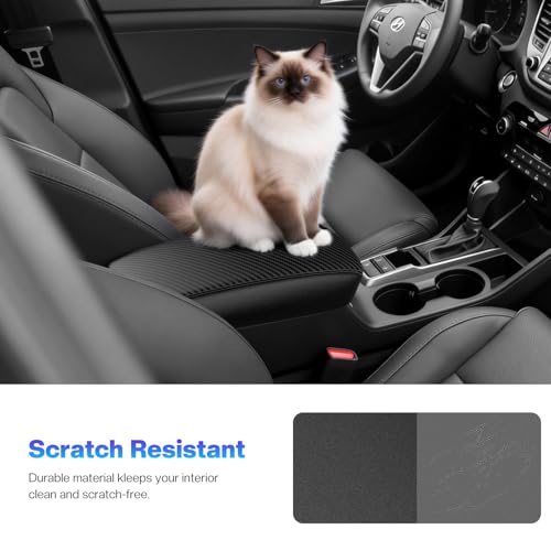 Image of Autorder Center Console Cover for Nissan Sentra 2020 2021 2022 2023 2024 2025 Accessories Carbon Fiber Armrest Cover Anti-Scratch Middle Console Pad Leather Armrest Protector