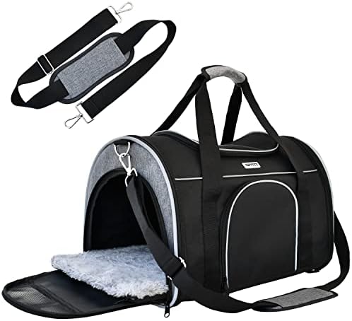 NAVREX Soft Sided Cat Carrier Airline Approved Cat Carrier for Medium Cats Under 25 Small Dogs Carriers Pet Travel Carrier Bag for Puppy or Kittens