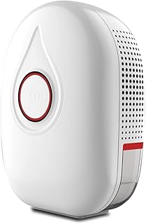 PULLEY Osuszacz powietrza 1000 ml mały pochłaniacz wilgoci do domu 215 m², przenośne ciche osuszacze do piwnicy, sypialni, łazienki, garażu, garderoby, kamperów (kolor: czerwony)