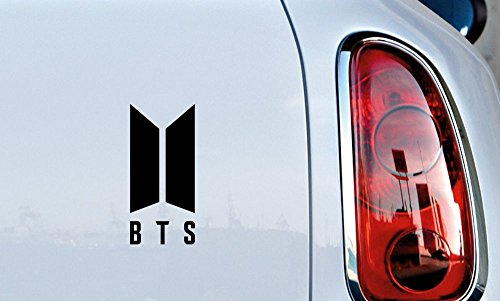 BTS New Logo Text BTS Car Die Cut Vinyl Decal Bumper Sticker for Car Truck Auto Windshield Wall Window Ipad Tablet MacBook Laptop Computer Home Custom and More (Black)