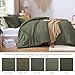 WRENSONGE Queen Comforter Set - 3 Pieces Prewashed Olive Green Comforter Soft Lightweight for All Seasons,Down Alternative Comforters Queen Size with 2 Pillow Shams