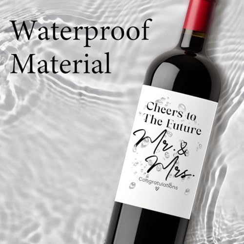 Image of Wedding Shower Bride Shower Engagement Gifts for Couples Bridal | Wedding Party Favors Mr And Mrs Wine Bottle Bags with Wines Label Cheers To The Future Wines Bags Labeling Supplies