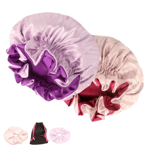 Bonnet en satin double couche contre les nœuds au réveil