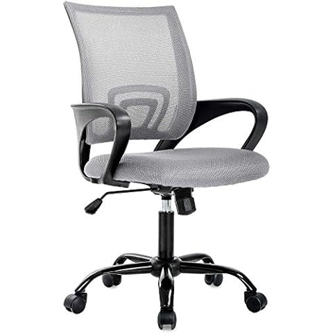 Payhere Executive Task Ergonomic Desk Home Computer Gaming Office Chair Mesh Working Chair with Mid-Back Lumbar Support Armrest Modern Adjustable Swivel Rolling Desk Chair for Women Men, Grey Cover