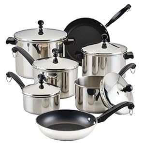 Farberware 50049 Edelstahl-Kochgeschirr-Set 15-teilig