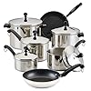 Farberware Classic Stainless Steel Cookware Pots and Pans Set, 15-Piece,50049,Silver