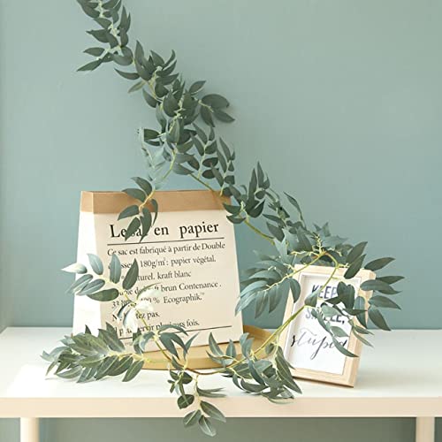 AHUI 160 cm Decorazione a Soffitto Strada Layout Rattan Giungla Festa Decorazione di Nozze Verdi Fiori Artificiali Salice Vite Ghirlanda Corona