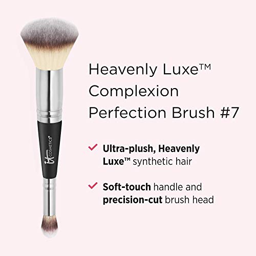 It Cosmetics Heavenly Luxe Complexion Perfection Brush #7 - Foundation & Concealer Brush In One - Soft Bristles - Pro-Hygienic & Ideal For Sensitive Skin #TOP1