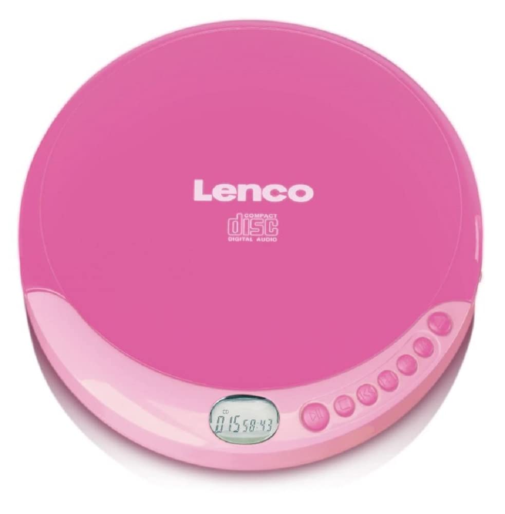 Lenco CD-011 Tragbarer CD-Player Walkman - Diskman - CD Walkman - Pink & Philips Audio SHB3075RD/00 On-Ear Kinderkopfhörer pink/lila