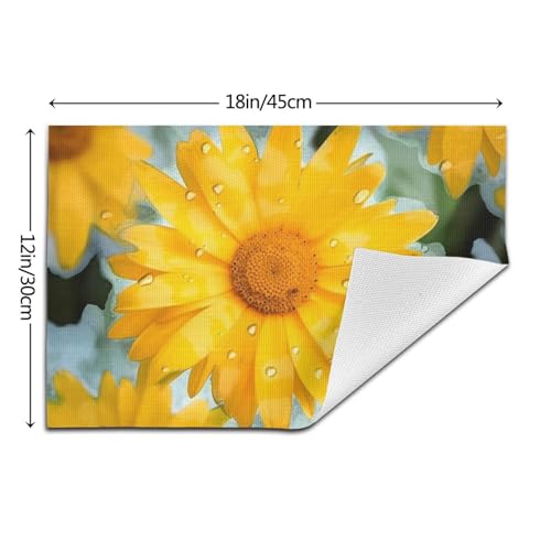 Set de table antidérapant lavable résistant chaleur PVC tissé marguerite - 6