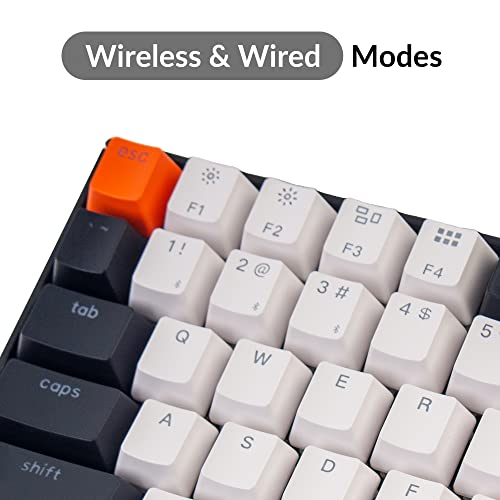 Image of Keychron K2 - Version 2 - Hot-Swappable - Brown Switch | Wireless Bluetooth /USB Wired Mechanical Keyboard, Compact 84 Keys RGB LED Backlit, N-Key Rollover