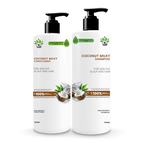 Image of GIR Coconut Milky Shampoo & Conditioner Combo - Special Coconut & Milk Formula - for strength & shine Hair (Cocount Milky S750+C250 ML)