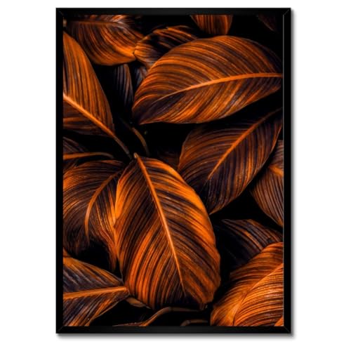 Poster feuilles d'oranger cadre blanc 50x70 cm décoration salon H10612M