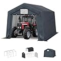 MFSTUDIO Outdoor Storage Sheds 10x15 ft, Portable Carport Shelter Garages Heavy Duty Canopy with Rolled up Zipper Doors, Outside Utility Shed Garage Tent for Patio Furniture, Vehicles and Tools