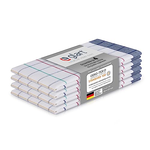 Torchons de Cuisine, Lot de 4, Multicolore Bleu Rouge Vert Jaune