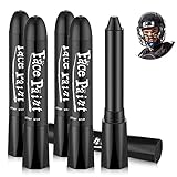 Leitee 6 Pcs Sports Eye Stick Football Stick Face Paint Glare Reducing Black Face Paint for Body Lacrosse Hockey Softball Baseball Sports Accessories