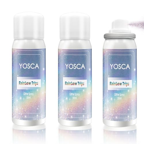 Yosca Body Glitter Spray, 3Pcs Holographic Travel Shiny Glitter Spray